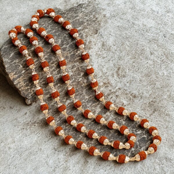 Rudraksha Silver Mala (Silver Cap ) - Image 2