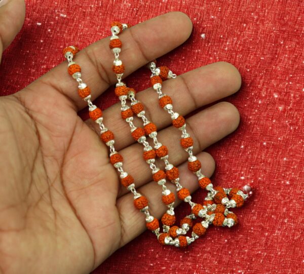 Rudraksha Silver Mala (Silver Cap )