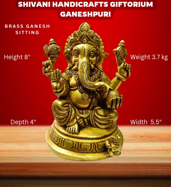Brass Ganesha statue 8"