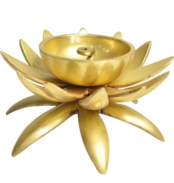 Brass Kamal Stand Diya for Home Temple Decoration Puja Room Big Size Solid Heavy - Image 3