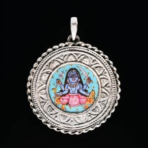 Sterling Silver Pendant With Hand Painted Goddess Kali (One Size)