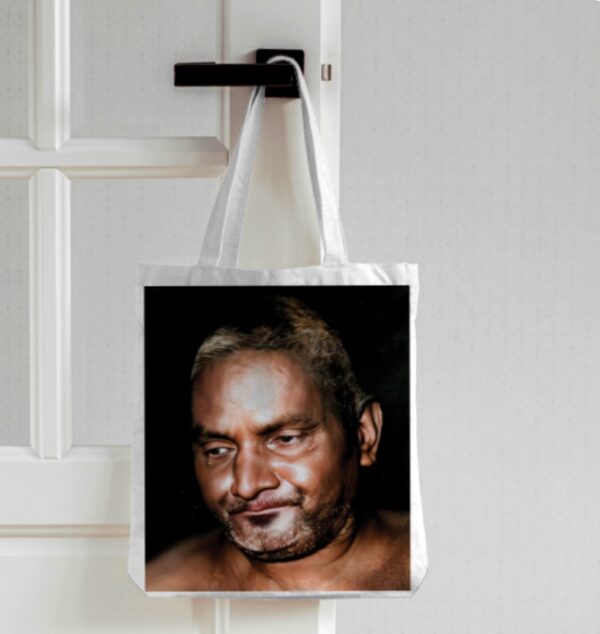 Baba Photo Printed Tote Bag – White