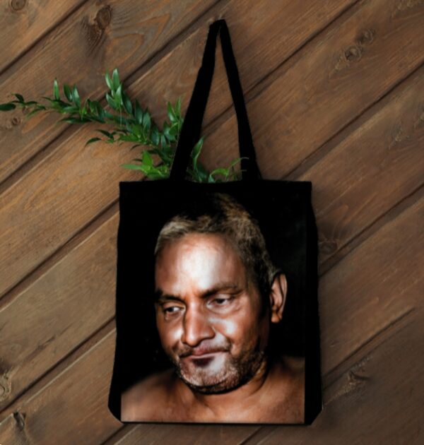 Baba Photo Printed Tote Bag – Black - Image 2