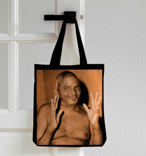 Baba Photo Printed Tote Bag – Black