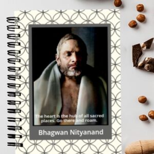 Stylish Elegant Black White Line Art Bhagwan Nityanand Photo Printed Notebook Size - A4