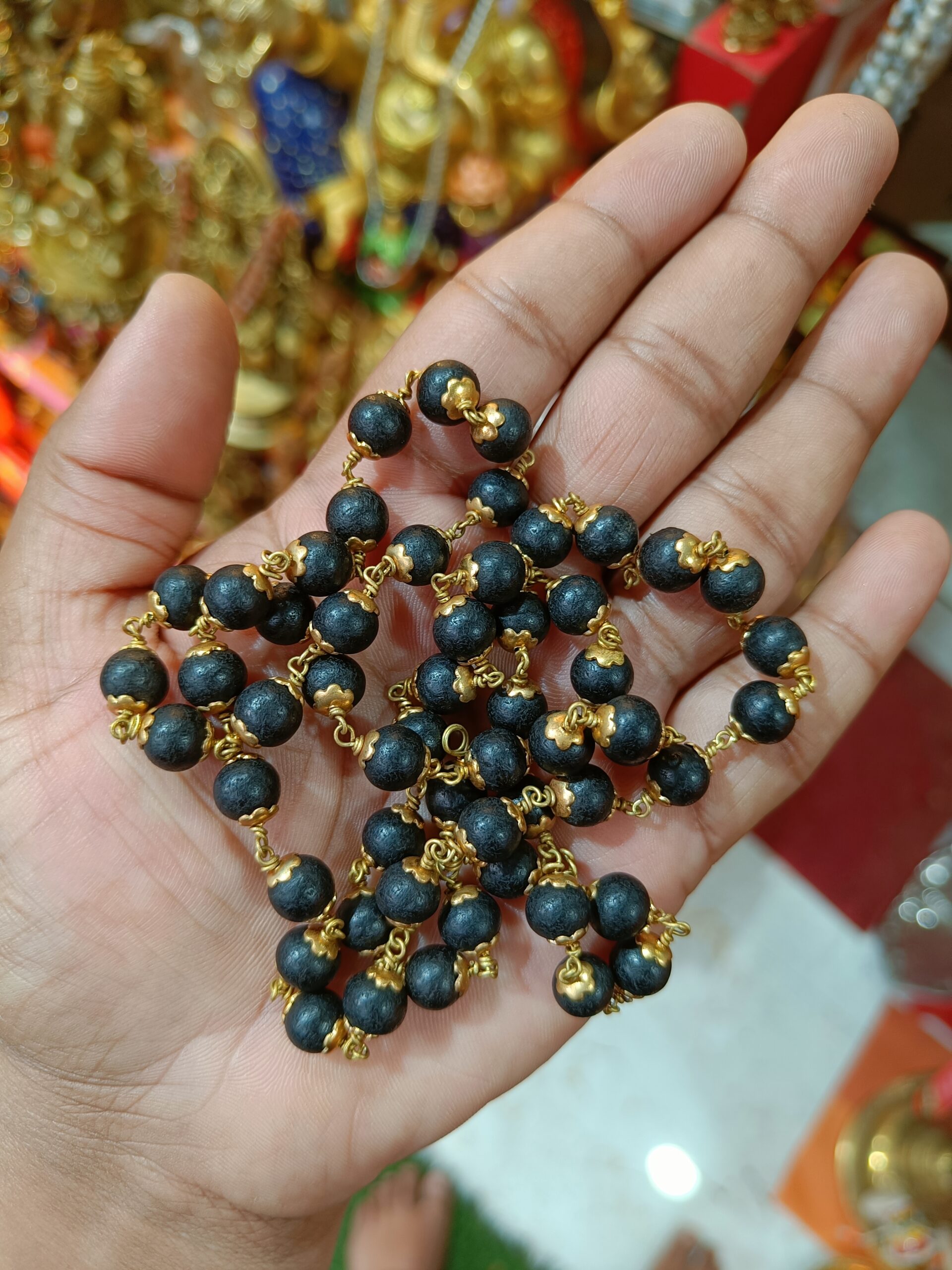 Brass Capped Karungali Mala Govt. Certification